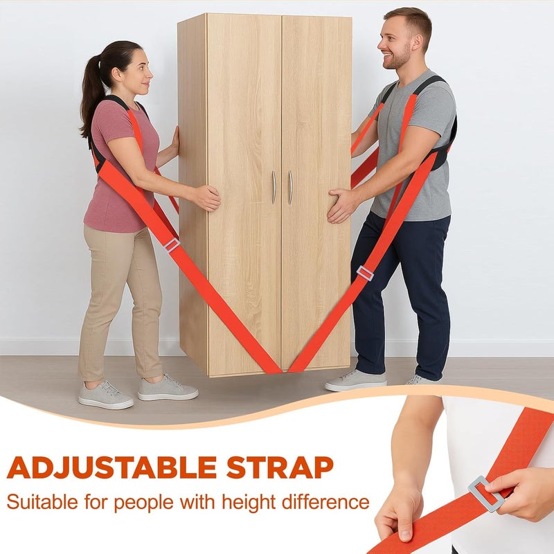 NOCOEX 2-Person Moving Straps for Lifting - Moving Straps with Back Support for 2 Movers - Shoulder Lifting System for Move & Carrying Furniture Appliances Mattresses Heavy Objects Up to 880lbs - Image 4